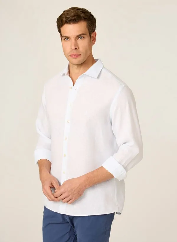 Camisa Slim Fit Linho Tinto Dudalina Masculina 4