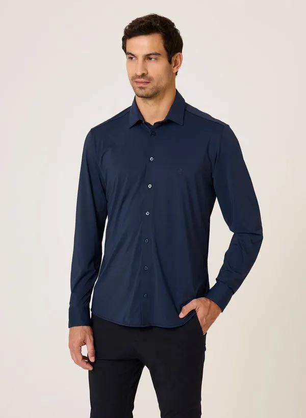 Camisa Slim Fit Maquinetado Performance Dudalina Masculina 46