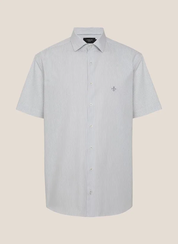 Camisa Comfort Fit Tricoline Listrada Dudalina Masculina 3