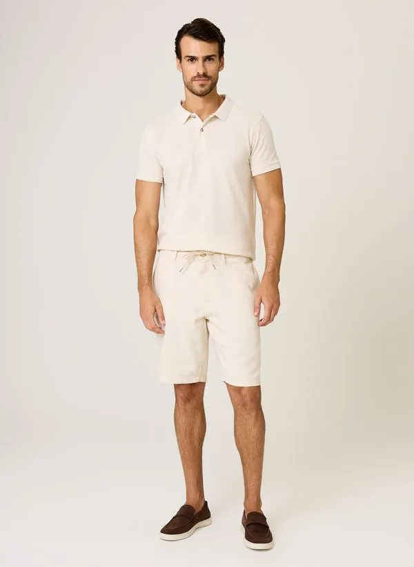 Bermuda Right Fit Linenblend Dudalina Masculina 50
