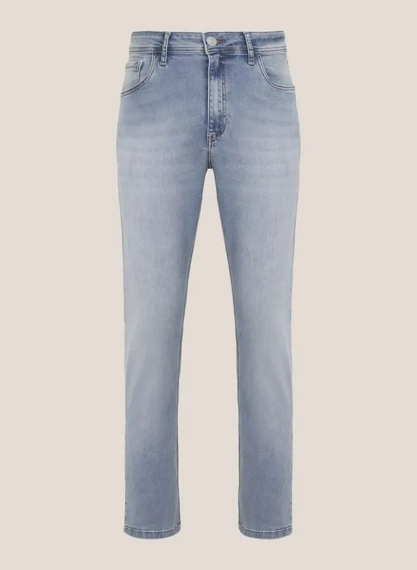 Calça Jeans Slim Fit Dry Delavê Dudalina Masculina 40