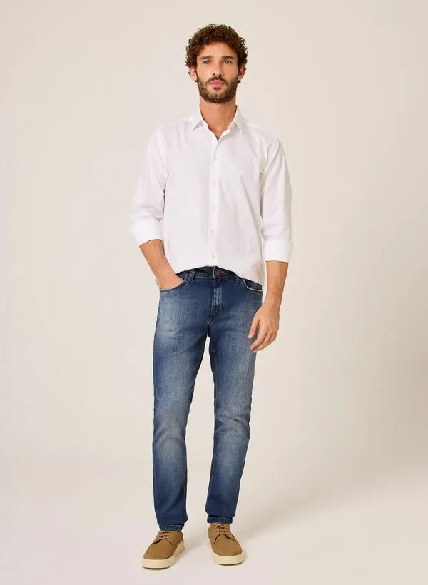 Camisa Slim Fit Maquinetada Dudalina Masculina 40