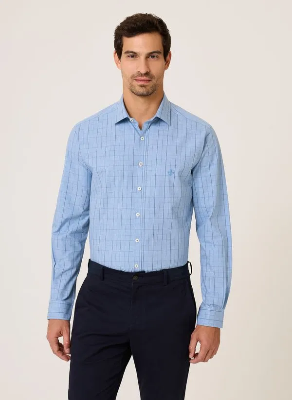 Camisa Slim Fit Xadrez Mescla Dudalina Masculina 1