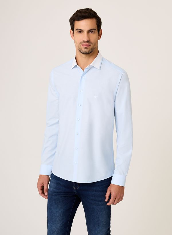 Camisa Slim Fit Tricoline Recorte Dudalina Masculina 5
