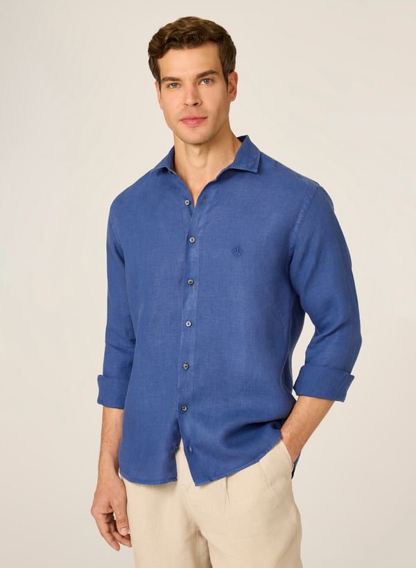 Camisa Slim Fit Linho Tinto Dudalina Masculina 4