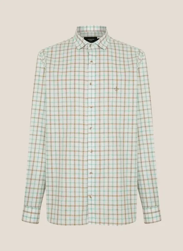 Camisa Comfort Fit Linenblend Xadrez Dudalina Masculina 5