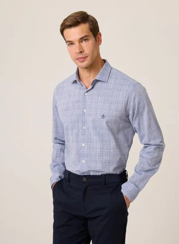 Camisa Slim Fit Slub Xadrez Dudalina Masculina 2