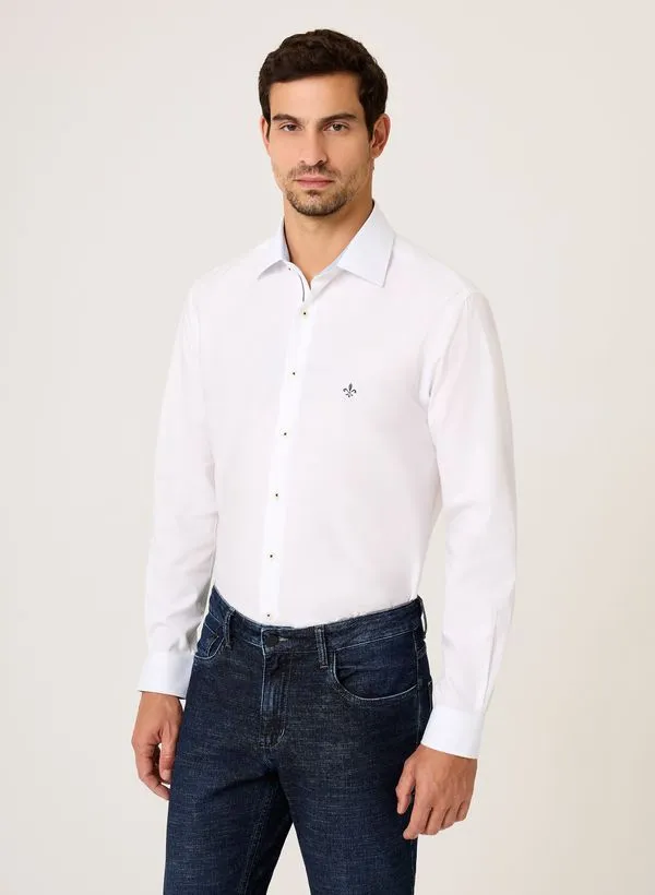 Camisa Comfort Fit Bordado Dudalina Masculina 2