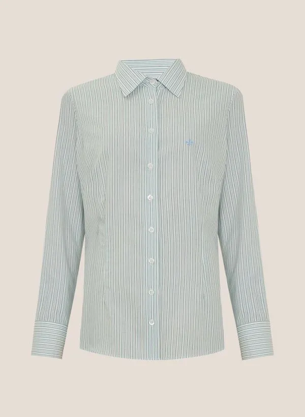 Camisa Slim Fit Listrada Dudalina Feminina 44