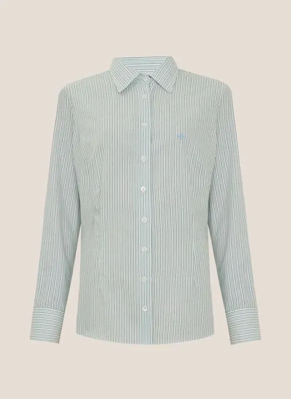Camisa Slim Fit Listrada Dudalina Feminina 44