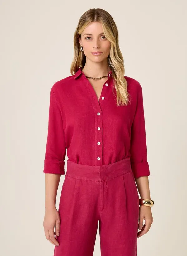 Camisa Relaxed Fit Linho Dudalina Feminina 36