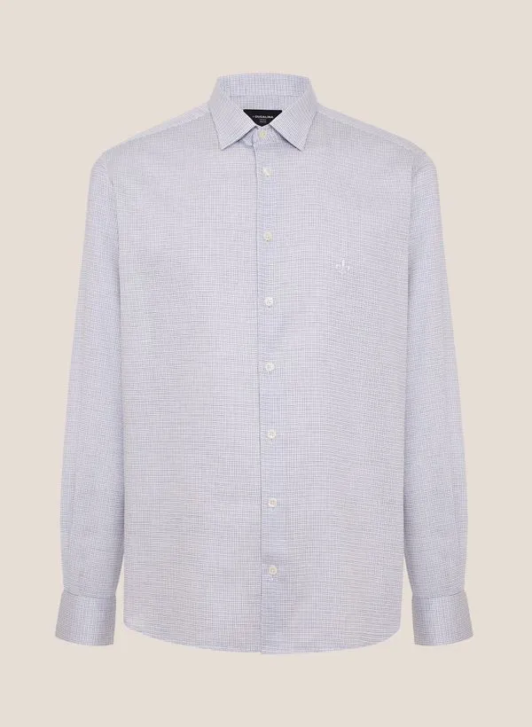 Camisa Slim Fit Maquinetada Quadros Dudalina Masculina 38