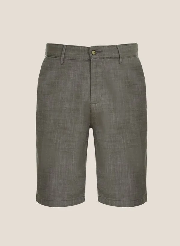 Bermuda Right Fit Sarja Maquinetada Dudalina Masculina 40