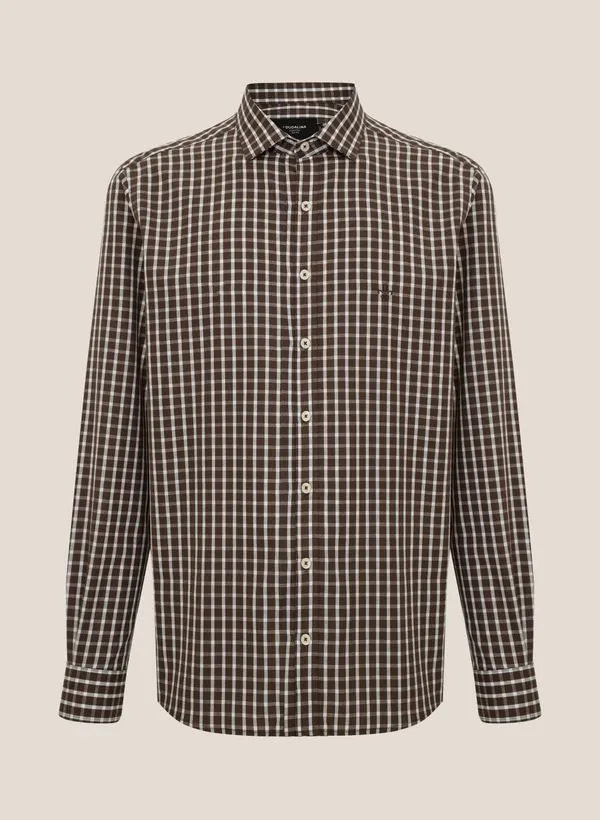 Camisa Slim Fit Tricoline Xadrez Dudalina Masculina 3