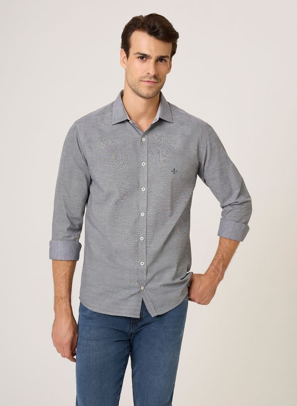 Camisa Slim Fit Falso Liso Dudalina Masculina 5