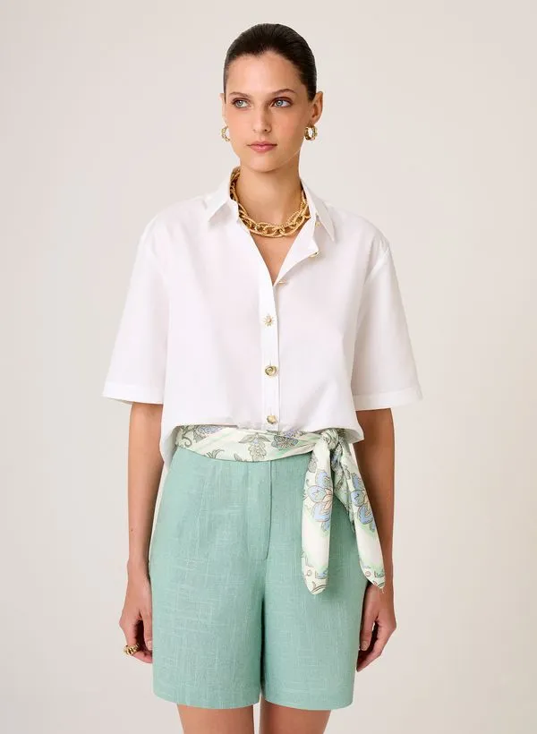 Camisa Cropped Maquinetada Dudalina Feminina 36
