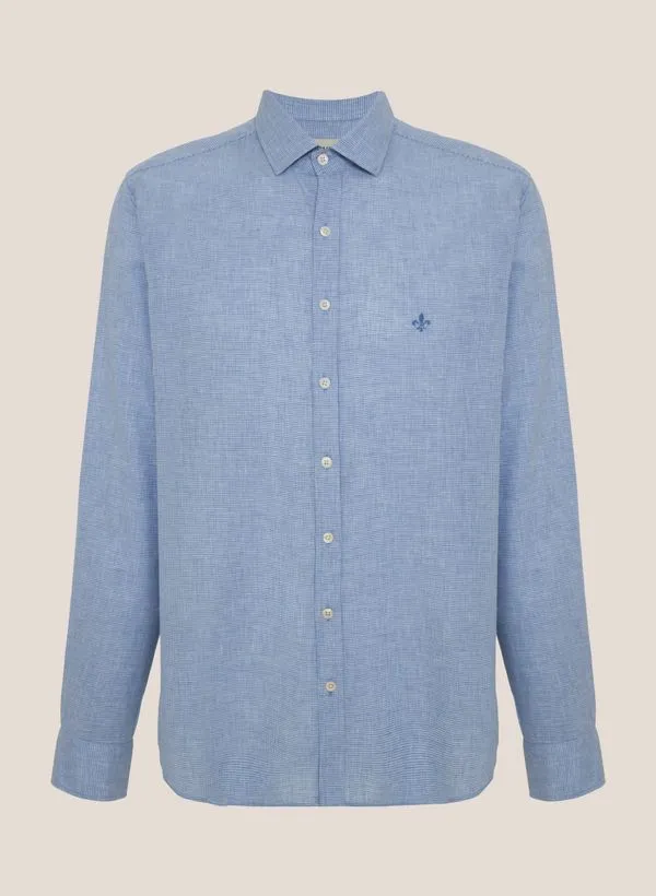 Camisa Slim Fit Linenblend Dudalina Masculina 3
