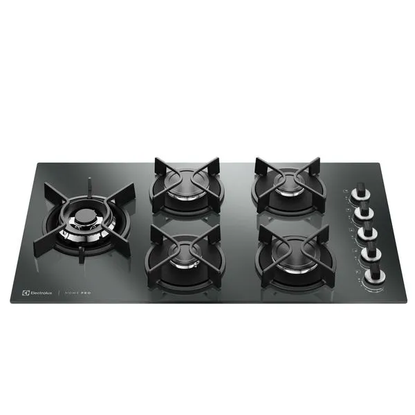 Cooktop 5 Bocas a Gás Electrolux Espelhado Home Pro ChamaPrecisa e Multi Chama KE5HP Bivolt