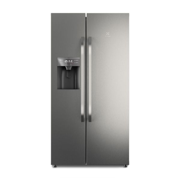 Geladeira Electrolux Frost Free Inverter 520L Efficient Side By Side Cor Inox (IS9S) 220V