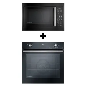 Torre de Cocção com Micro-ondas de Embutir 34l Experience + Forno de Embutir a Gás 80L Efficient com PerfectCook360 Electrolux (ME3BP+OE8GH) 220V