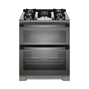 Fogão 5 bocas Electrolux Cinza Expert Função Air Fryer, 2 Fornos, Grill e Timer (FE5AD) 220V