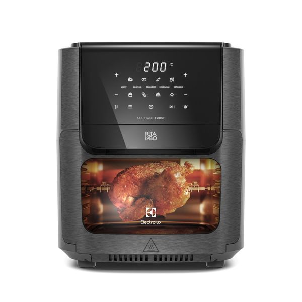 Air Fryer Oven Electrolux Rita Lobo 12L Digital Grafite c/ Espeto e Grelhas Antiaderente (EAF90) 220V
