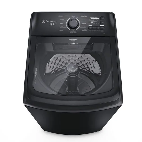 Máquina de Lavar Electrolux 14,5kg Preta Efficient Cesto Inox, Jet&Clean e Filtro Fiapos (LEP15) 220V