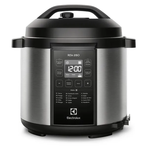 Panela de Pressão Elétrica Electrolux por Rita Lobo 6L Preta Experience Digital (PCC20) 127V