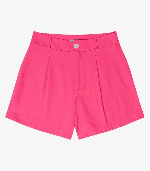 Shorts Feminino Em Linho Endless Rosa M
