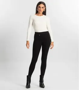 Calça Feminina Legging Ponto Roma Básica Endless Preto G