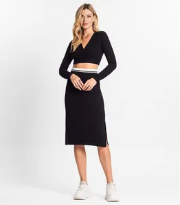 Conjunto Feminino Blusa Com Saia Endless Preto P