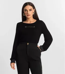 Blusa Manga Longa Tricot Endlles Preto G