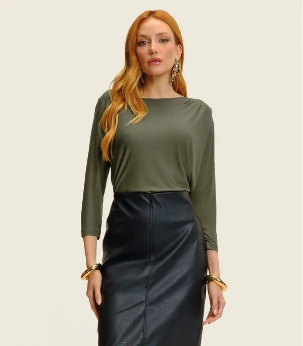 Blusa Feminina Manga 3/4 Endless Verde P