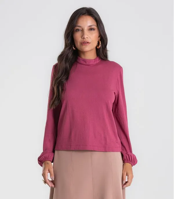 Blusa Feminina Manga Longa Bufante Endless Vermelho GG