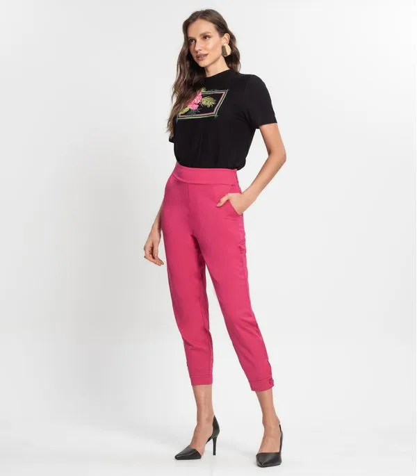 Calça Em Viscose Feminina Endless Rosa M