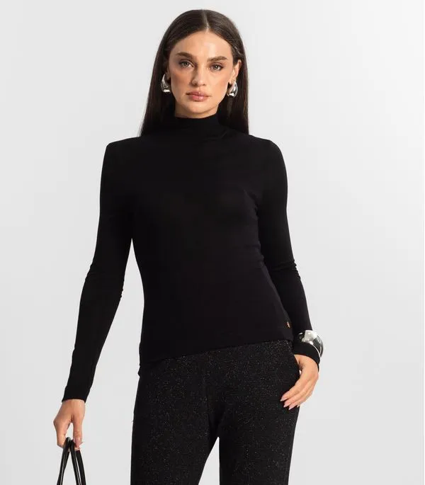 Blusa Manga Longa Vico Tricot Básica Endless Preto GG