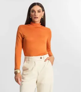 Blusa Manga Longa Vico Tricot Básica Endless Laranja P