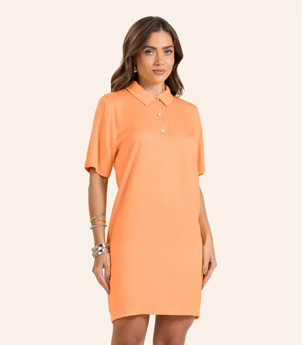 Vestido Curto Viscose Double Feminino Endless Laranja P