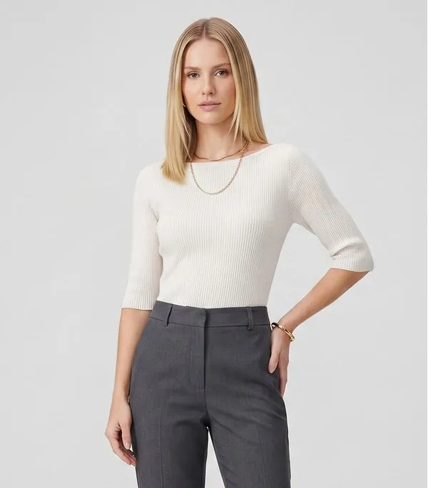 Blusa Feminina Tricot Decote Canoa Endless Bege P