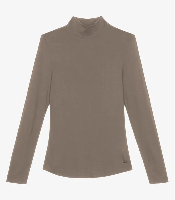 Blusa Manga Longa Vico Tricot Básica Endless Cinza GG