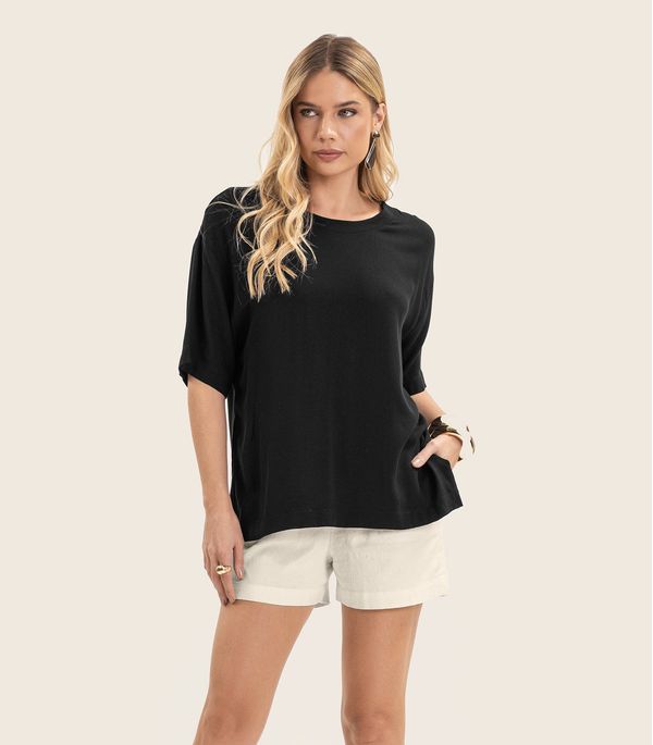 Blusa Feminina Manga Curta Endless Preto G