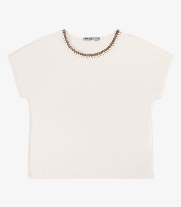 Blusa em Viscotorcion Feminina Endless Bege P