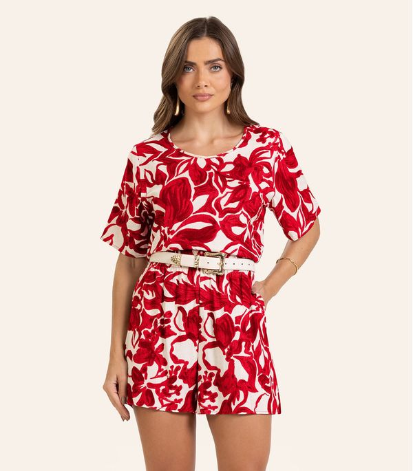 Conjunto Blusa com Shorts Feminino Endless Vermelho GG