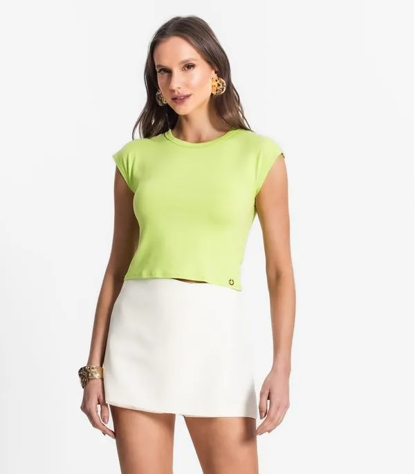 Blusa De Viscotorcion Básica Feminina Endless Verde G