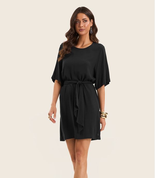Vestido Curto Feminino Com Cinto Endless Preto GG