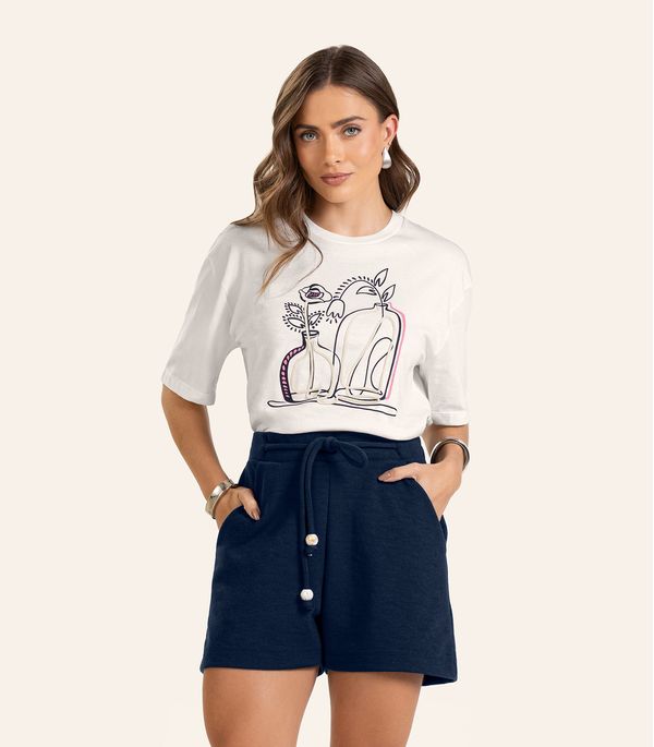 Camiseta T-shirt Feminina Endless Bege P