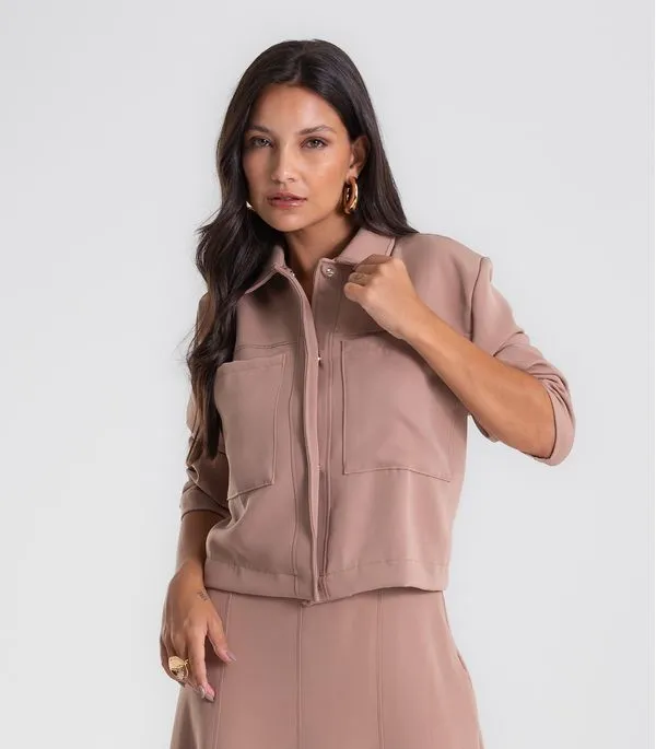 Camisa Jaqueta Feminina Alfaiataria Endless Marrom M