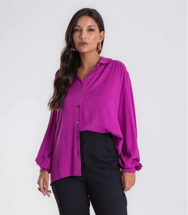 Camisa Feminina Viscose Manga Longa Endless Rosa P