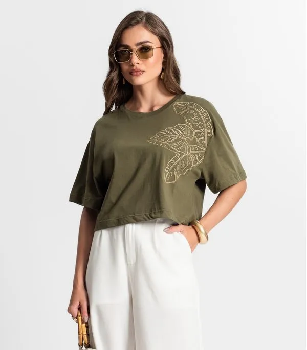 Blusa Feminina Com Bordado Endless Verde M