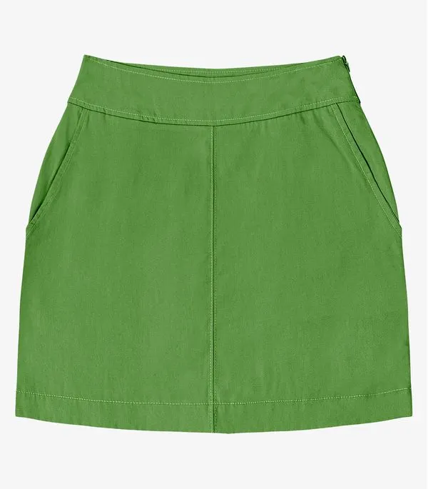 Saia Curta Feminina Com Bolsos Endless Verde GG